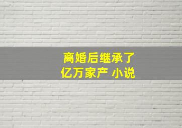 离婚后继承了亿万家产 小说